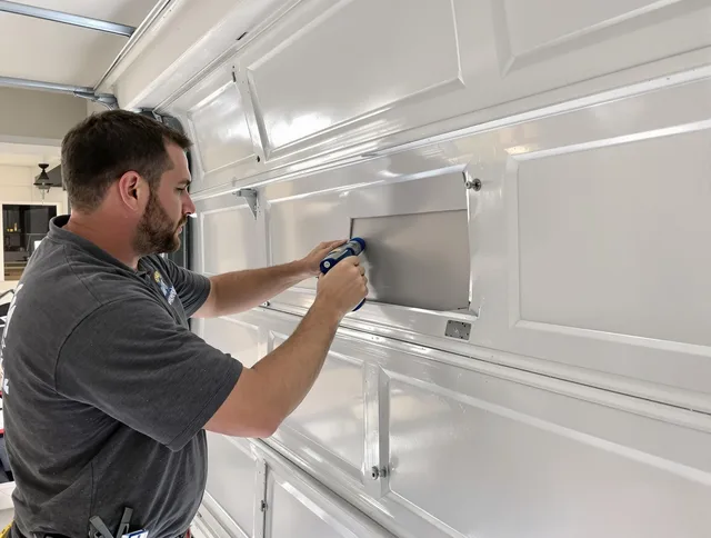 Garage door panel repair by Pasadena Garage Door Repair in Pasadena