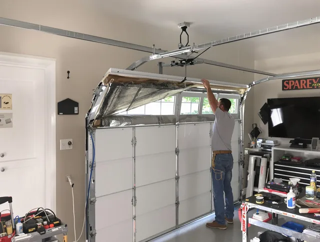 Garage door section replacement by Pasadena Garage Door Repair in Pasadena