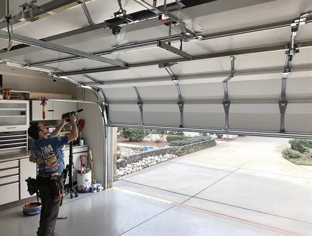 Garage door track repair service by Pasadena Garage Door Repair in Pasadena